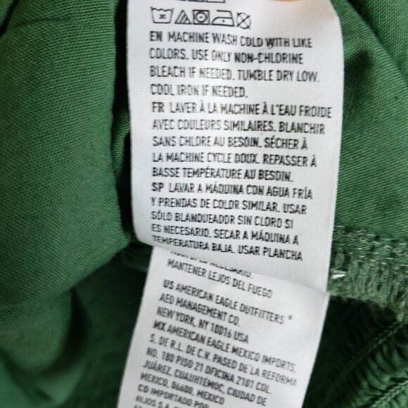 NWOT American Eagle AE Cropped Corset Balloon Sleeve Top Smocked Back Green sz L - Picture 12 of 15